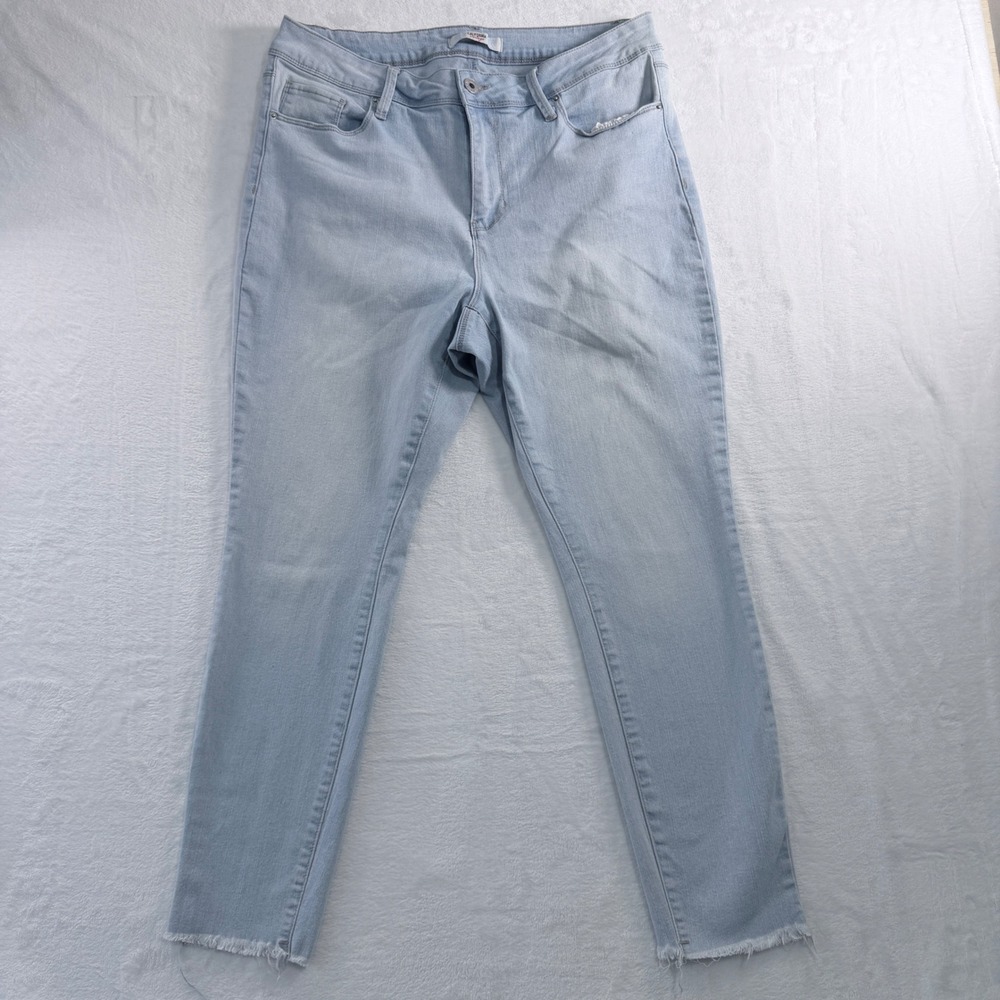 California Vintage Skinny Jeans Light Wash Raw Hem Size 16